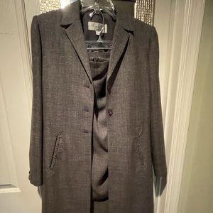 Larry Levine gray tweed 3 piece suit size 6